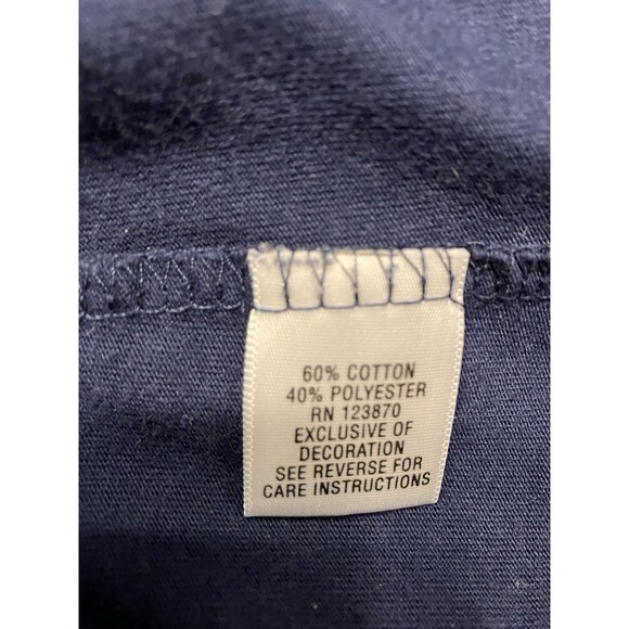 Breckenridge Embroidered Fall Theme Top Dark Blue Size M - Picture 3 of 7